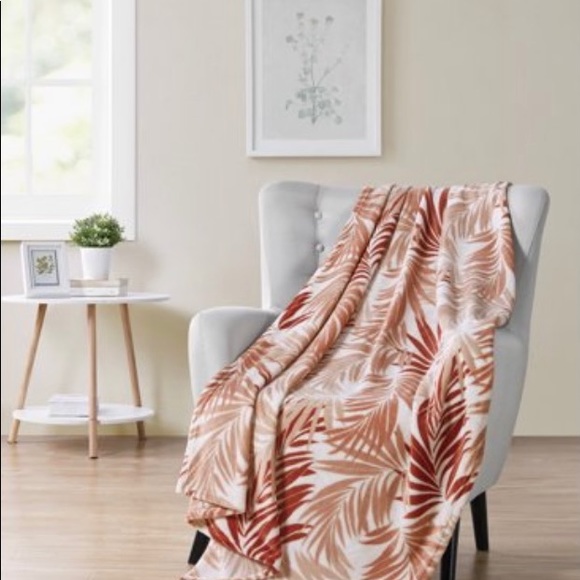 Tropical Oversized Blanket Soft & Cozy Fern Throw Plush Velvet Fleece 50x70 New - Picture 7 of 14